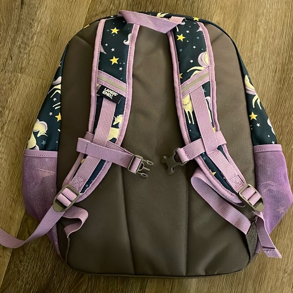 Lands’ End Unicorn 🦄 Backpack Dark Blue/Purple - Picture 3 of 6